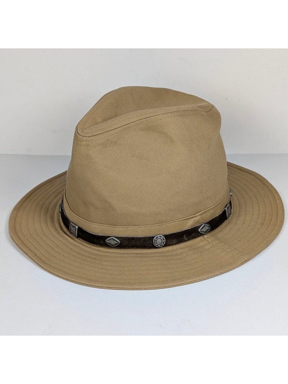 Denim & Supply Ralph Lauren Outback Fedora Hat Cowboy Leather Band Tan Safari